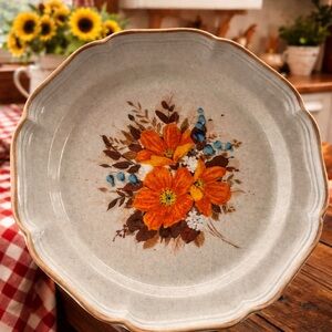 Vintage Mikasa Garden Club "Flower Fest" pattern dinner plate